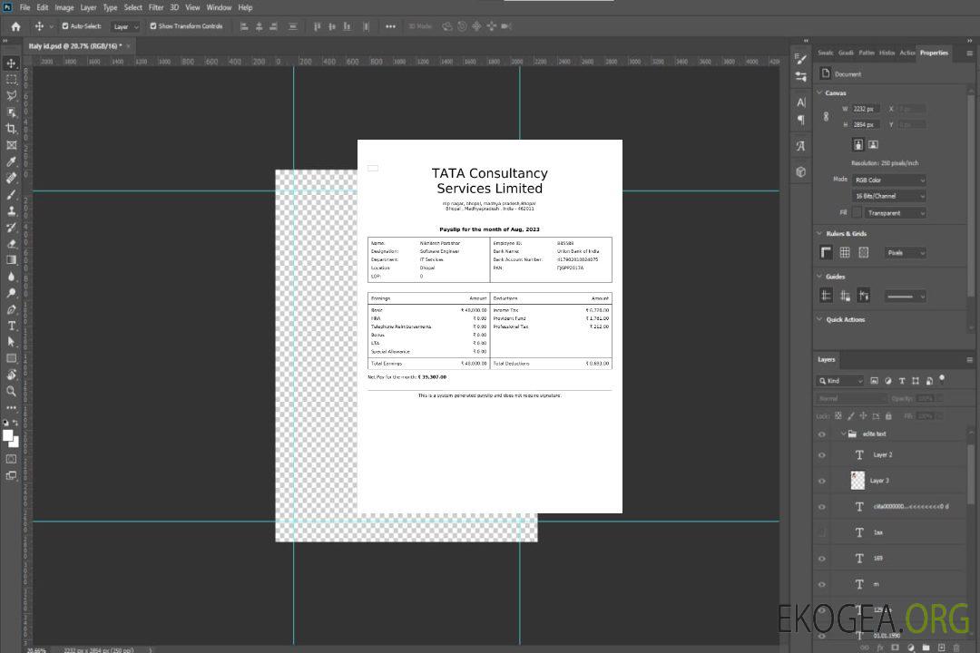 Modèle de fiche de paie TATA Consultancy Services aux formats Word et PDF, version 2.pdf, 1 template Modèle de fiche de paie TATA Consultancy Services aux formats Word et PDF, version 2.pdf, 1 template
